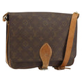Louis Vuitton Cartouchiere Handbag Monogram Canvas Brown Canvas Shoulder Bag