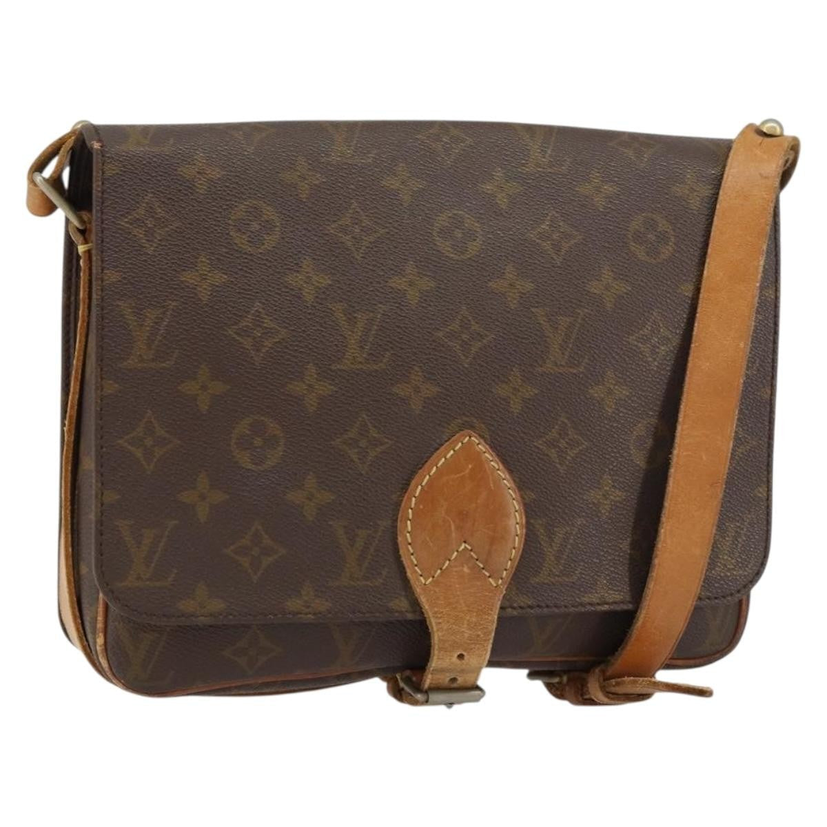 Louis Vuitton Cartouchiere Handbag Monogram Canvas Brown Canvas Shoulder Bag