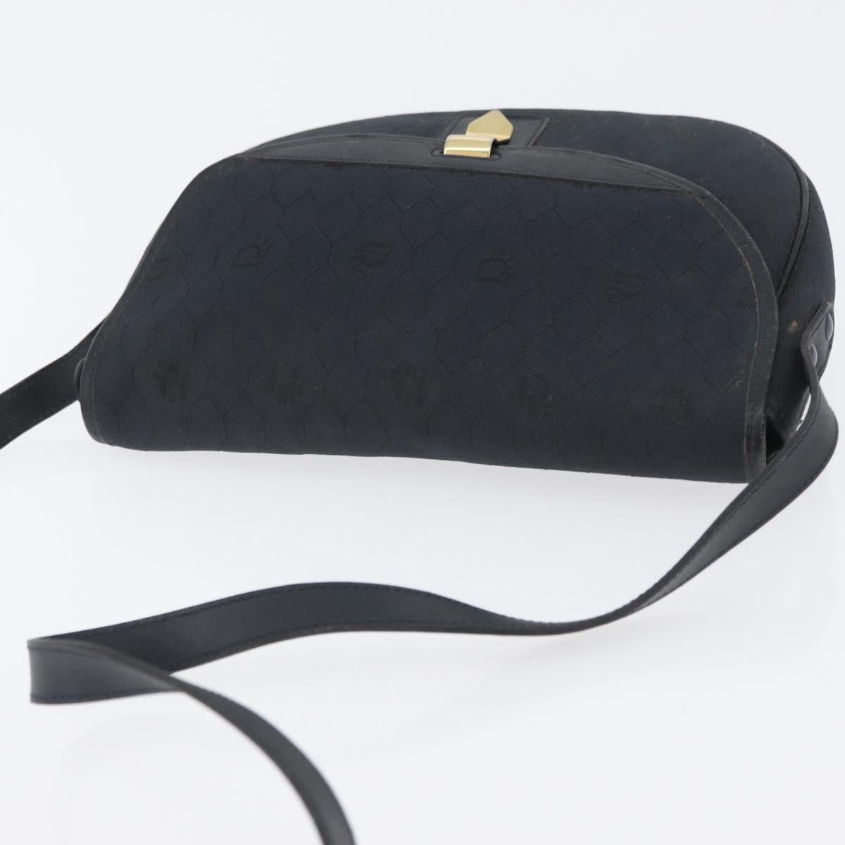 Christian Dior Vintage Honeycomb Flap Crossbody Bag Canvas And Leather Black Canvas Shoulder Bag Bag (Pre-Owned)