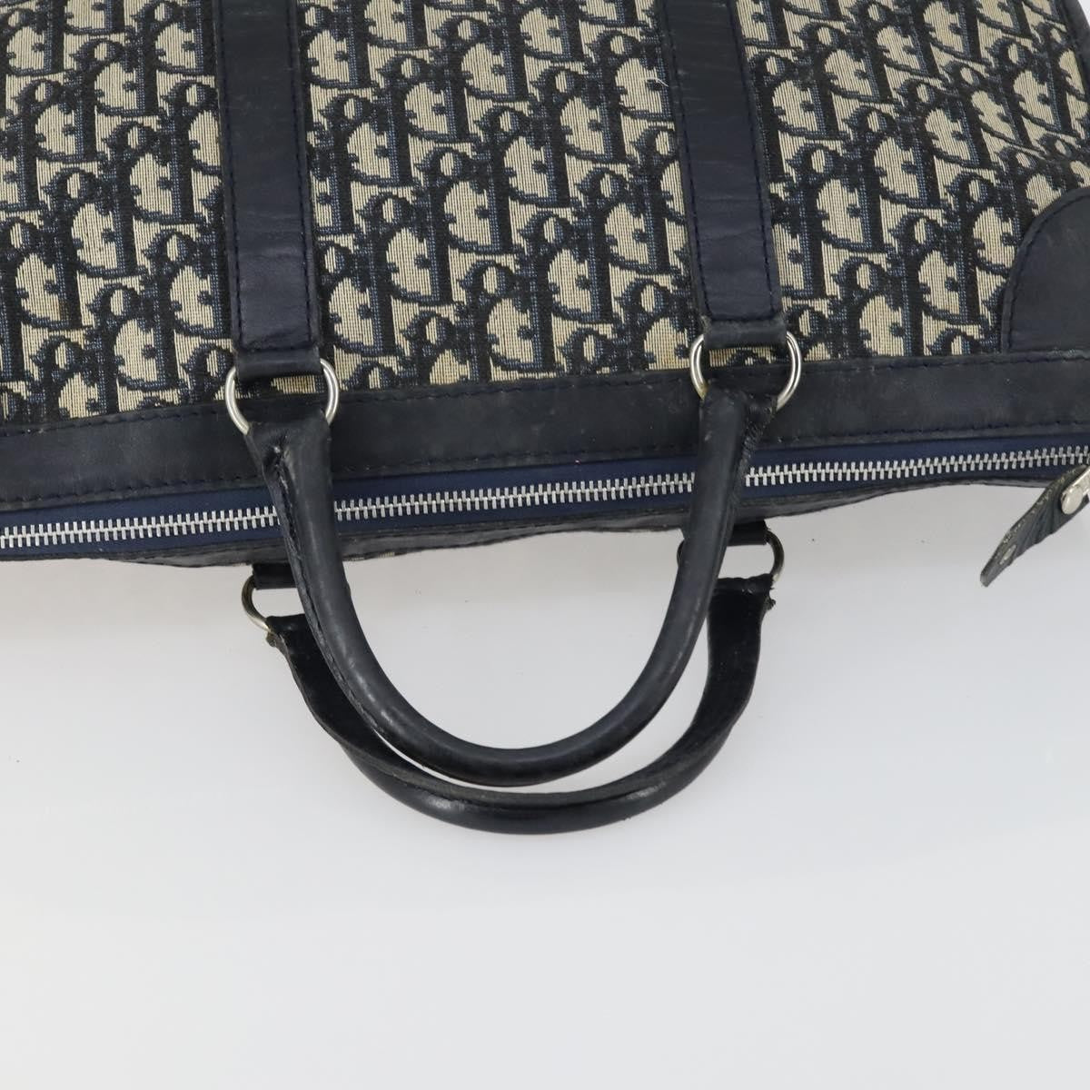 Christian Dior Vintage Trotter Boston Bag Canvas Navy Canvas Travel Bag Bag (Pre-Owned)