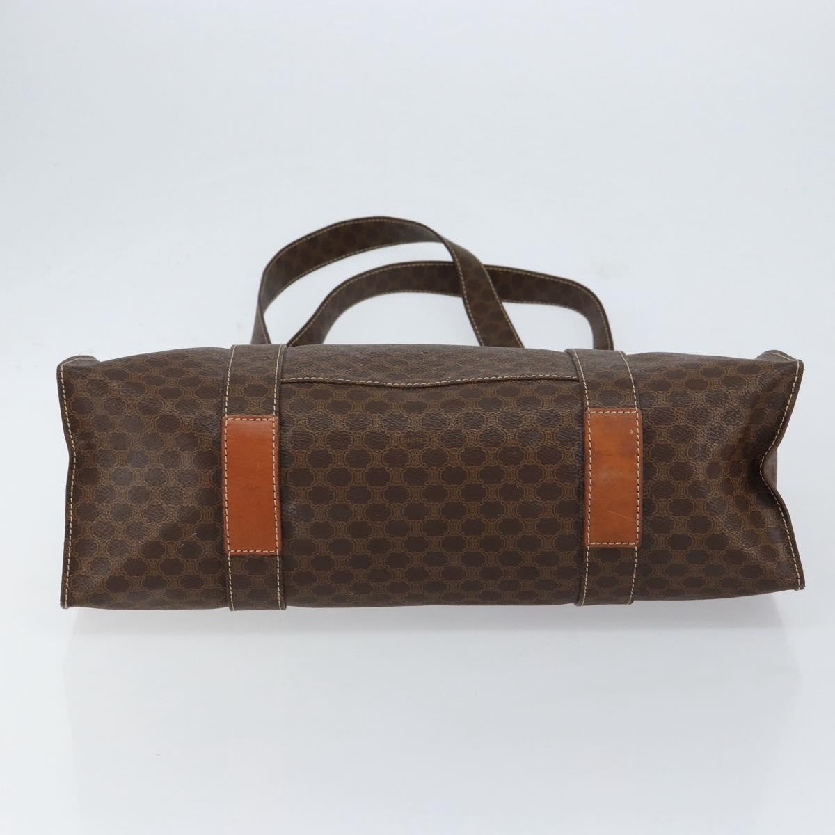 Celine Vintage Macadam Tote Bag Canvas Brown Canvas Tote Bag Bag