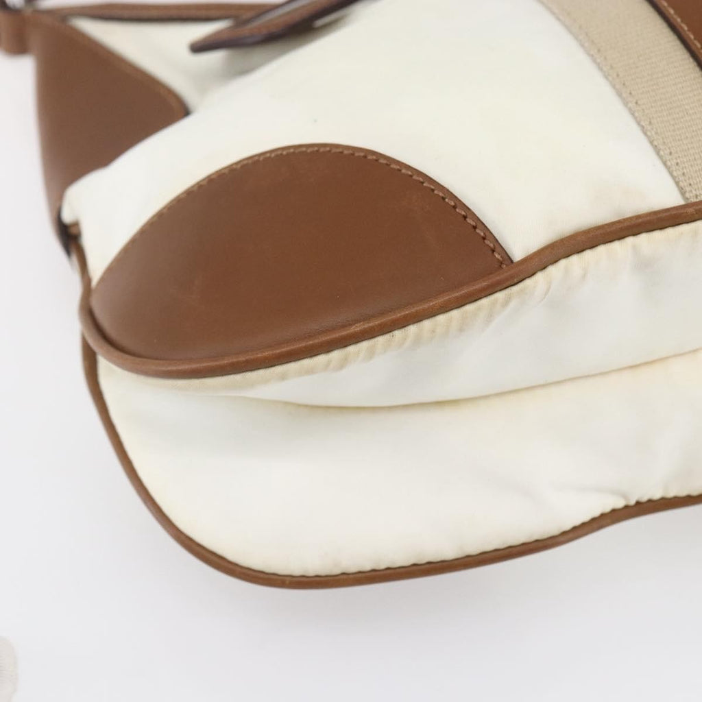 Prada Vintage Shoulder Bag Nylon And Leather Beige Nylon Shoulder Bag Bag