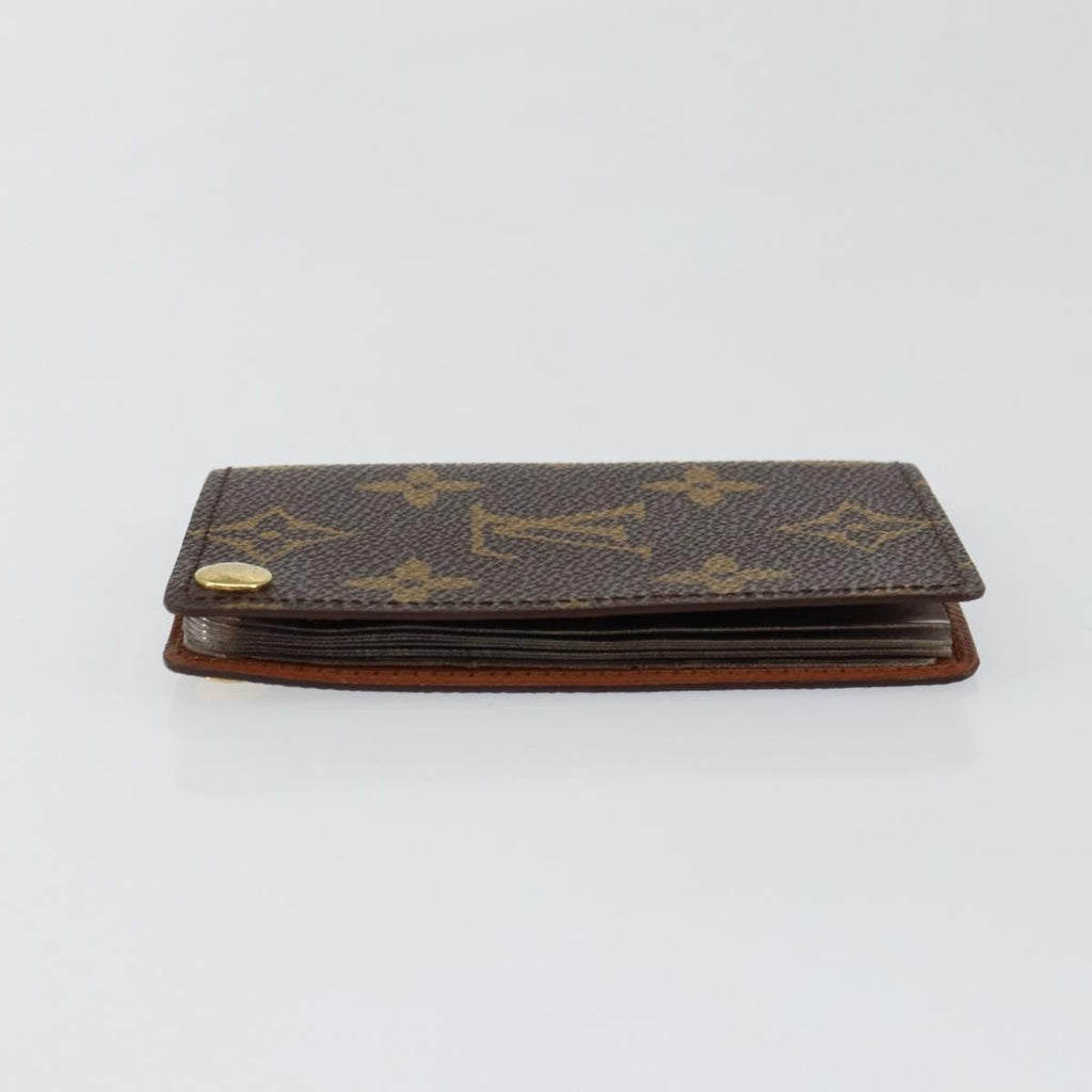 Louis Vuitton Porte Cartes Pression Card Case Monogram Canvas Brown Canvas Card Holders Accessory