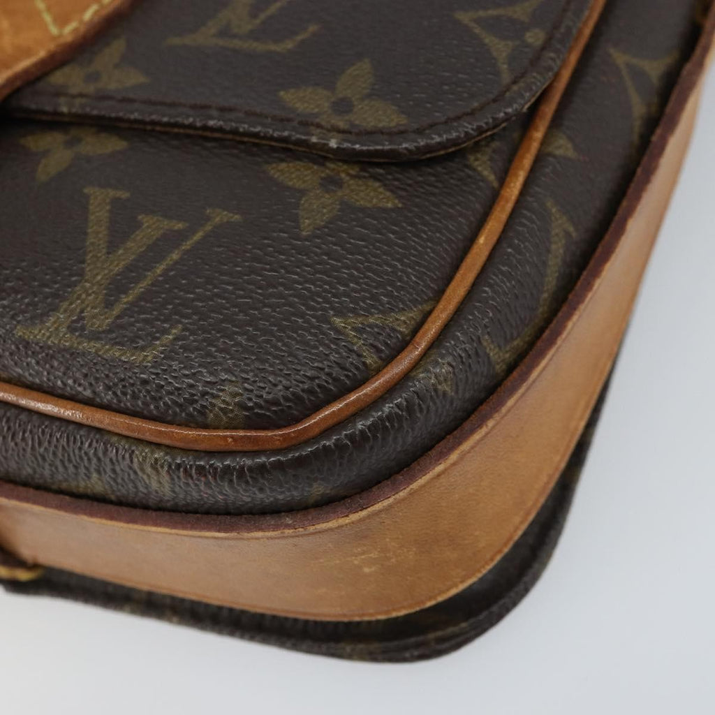 Louis Vuitton Cartouchiere Handbag Monogram Canvas Brown Canvas Shoulder Bag