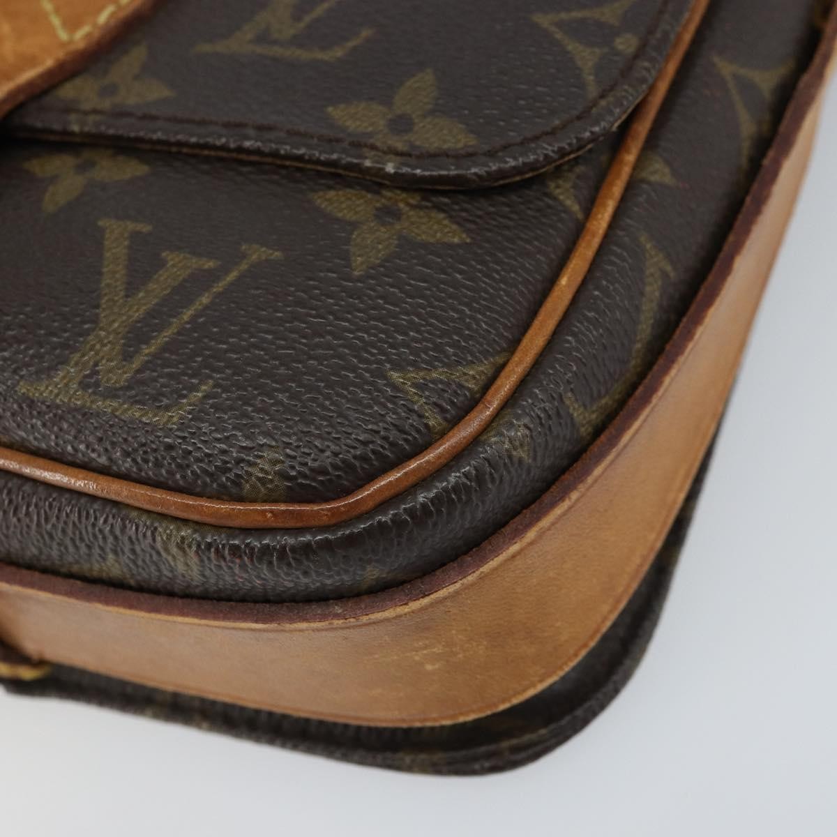 Louis Vuitton Cartouchiere Handbag Monogram Canvas Brown Canvas Shoulder Bag
