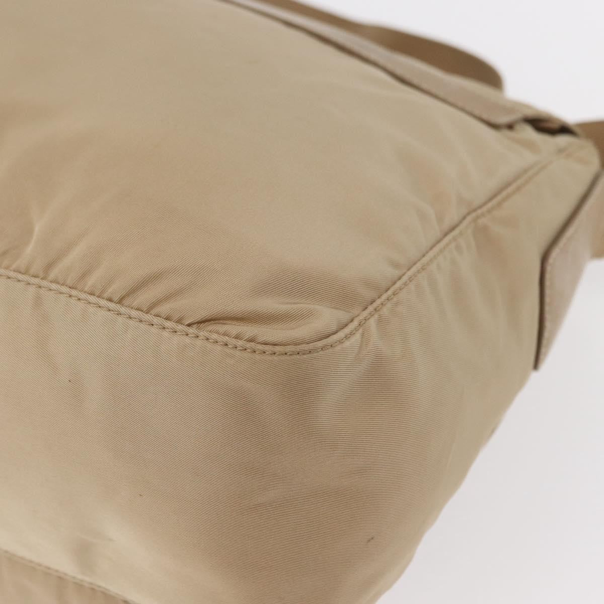 Prada Buckle Messenger Bag Tessuto Beige Nylon Shoulder Bag Bag