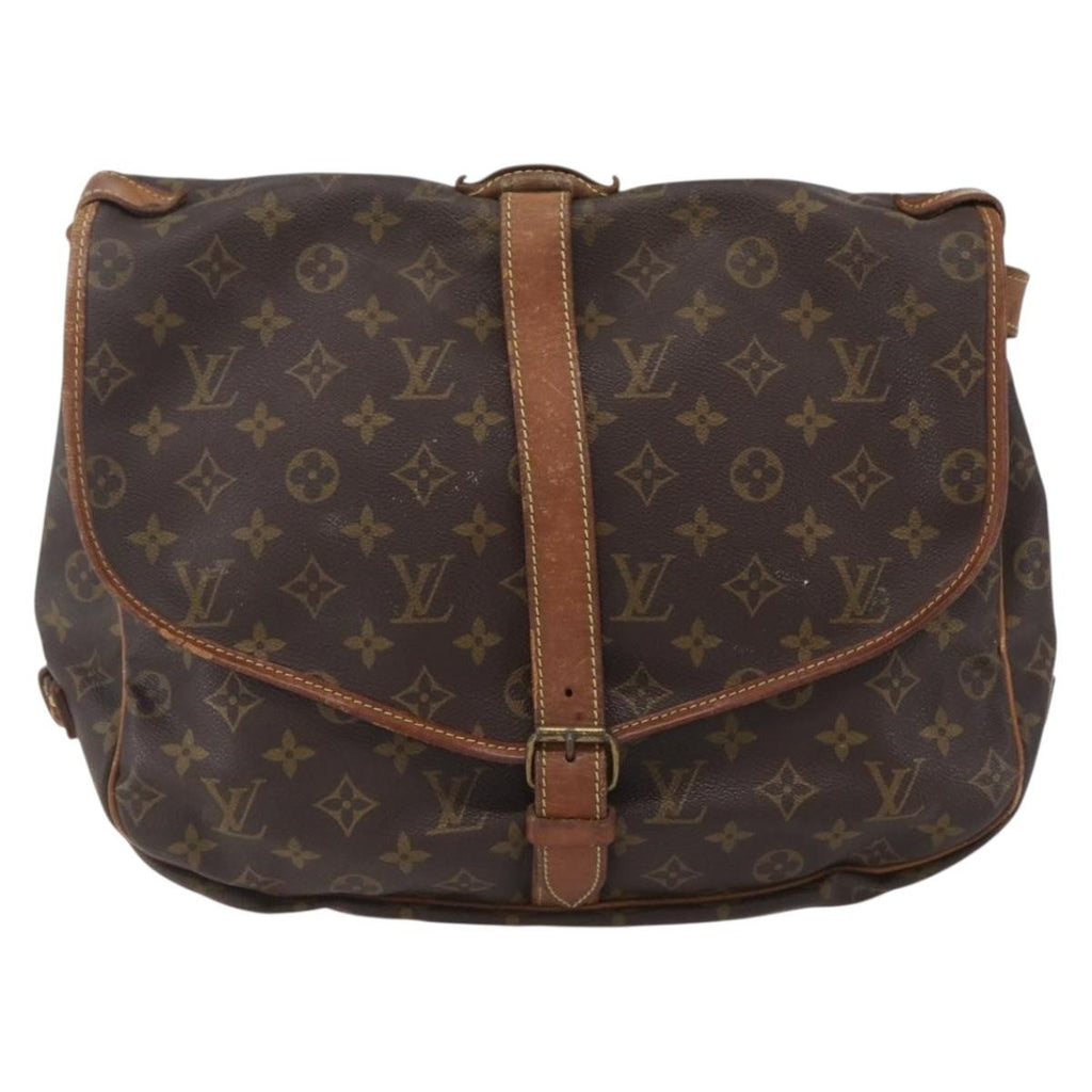 Louis Vuitton Saumur Handbag Monogram Canvas Brown Canvas Shoulder Bag