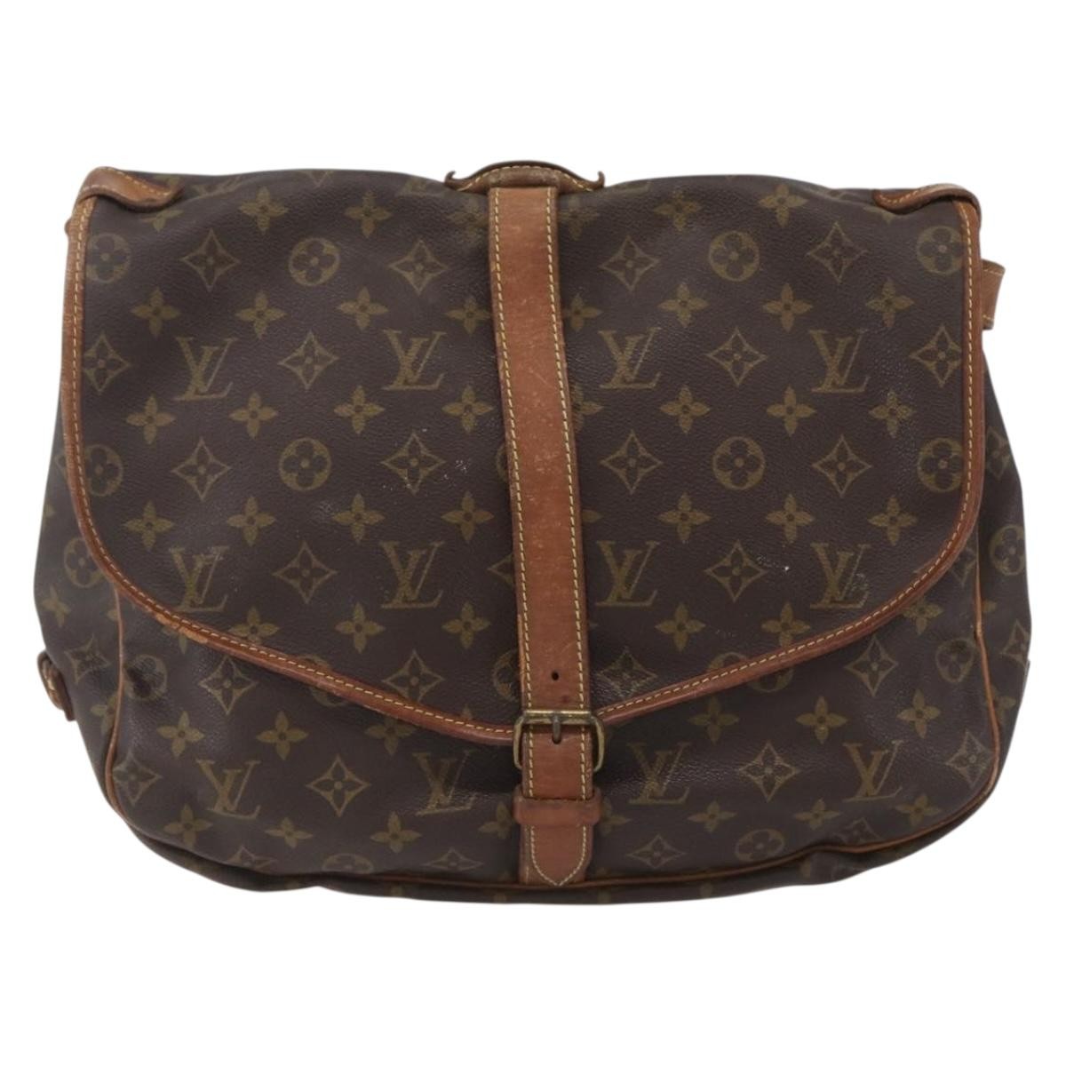 Louis Vuitton Saumur Handbag Monogram Canvas Brown Canvas Shoulder Bag