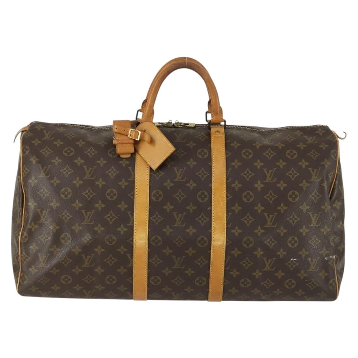 Louis Vuitton Keepall Bag Monogram Canvas Brown Canvas Travel Bag