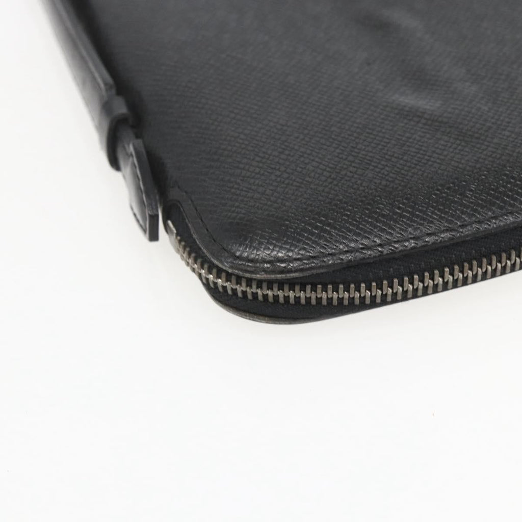 Louis Vuitton Atoll Organizer Wallet Taiga Leather Black Leather Clutche & Pouche Bag