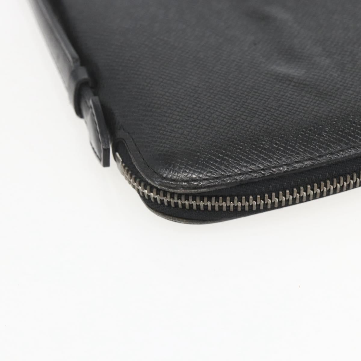 Louis Vuitton Atoll Organizer Wallet Taiga Leather Black Leather Clutche & Pouche Bag