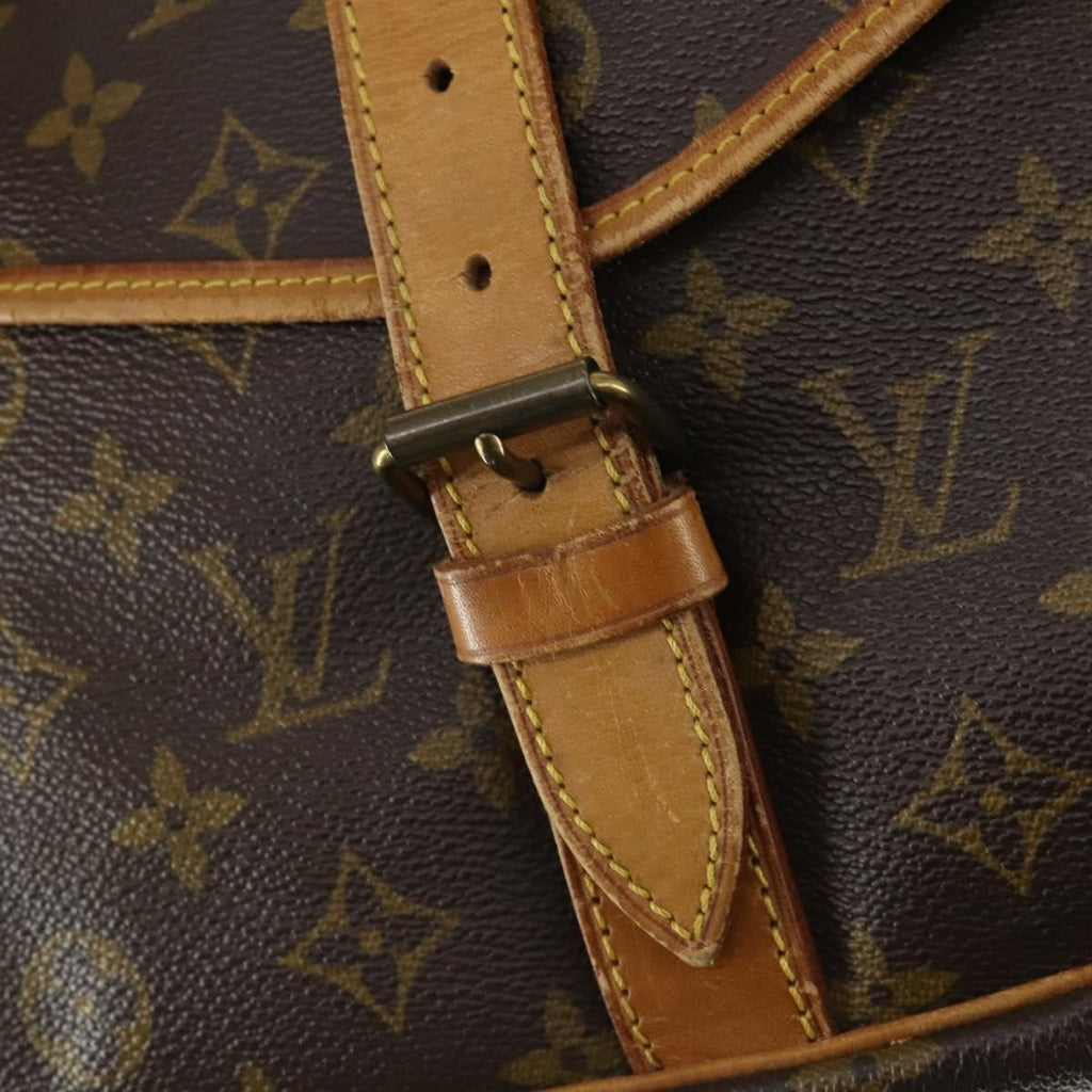 Louis Vuitton Saumur Handbag Monogram Canvas Brown Canvas Shoulder Bag