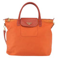 Prada Convertible Flap Tote Tessuto And Saffiano Leather Orange Nylon Tote Bag Bag