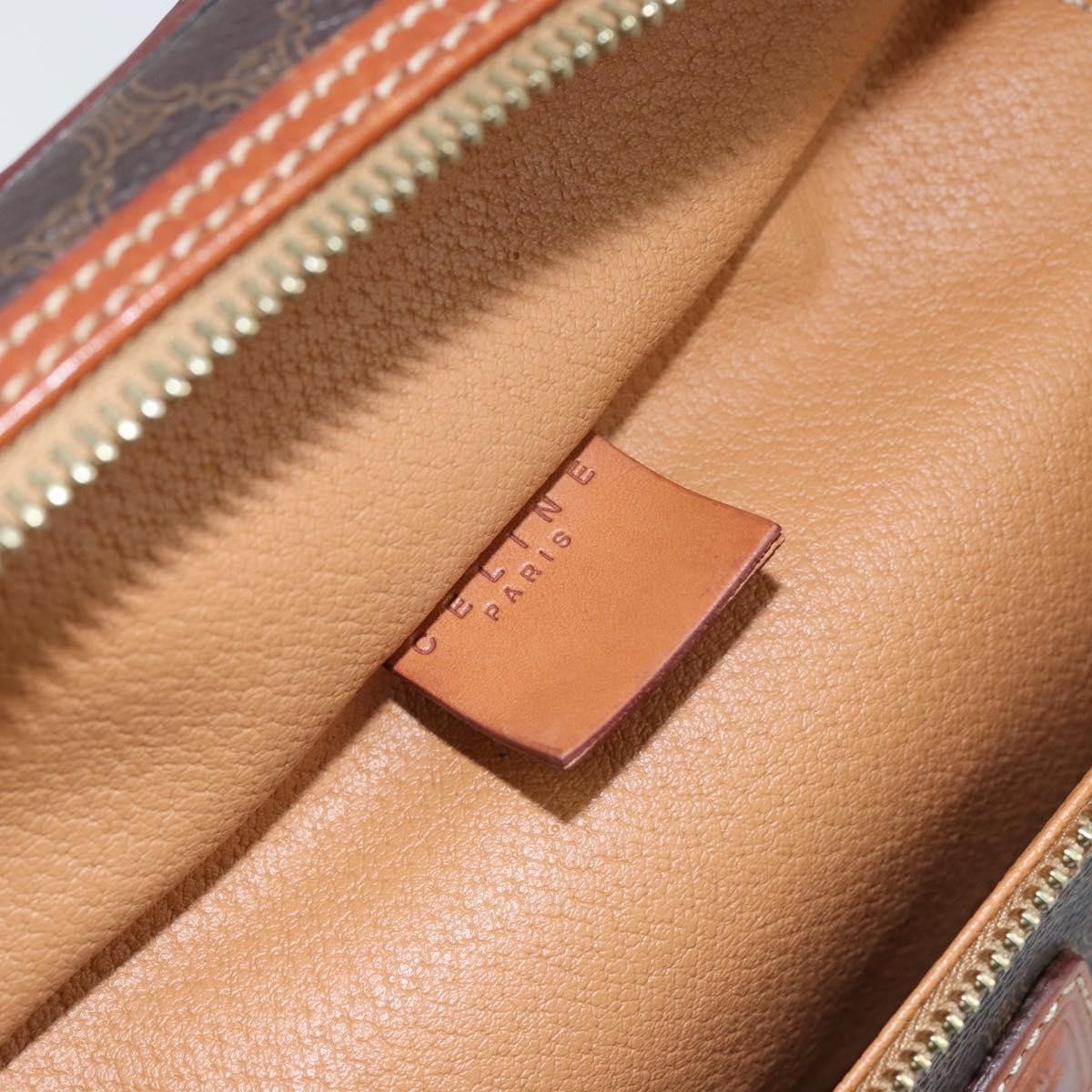 Celine Macadam Vanity Bag Canvas Brown Canvas Handbag