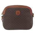 Celine Vintage Macadam Shoulder Bag Canvas And Leather Brown Canvas Shoulder Bag Bag