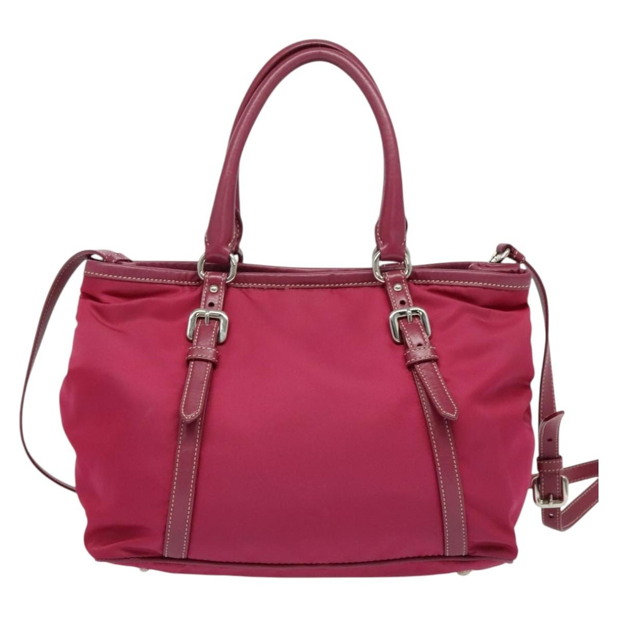 Prada Convertible Belted Hobo Tessuto With Leather Pink Nylon Tote Bag Bag