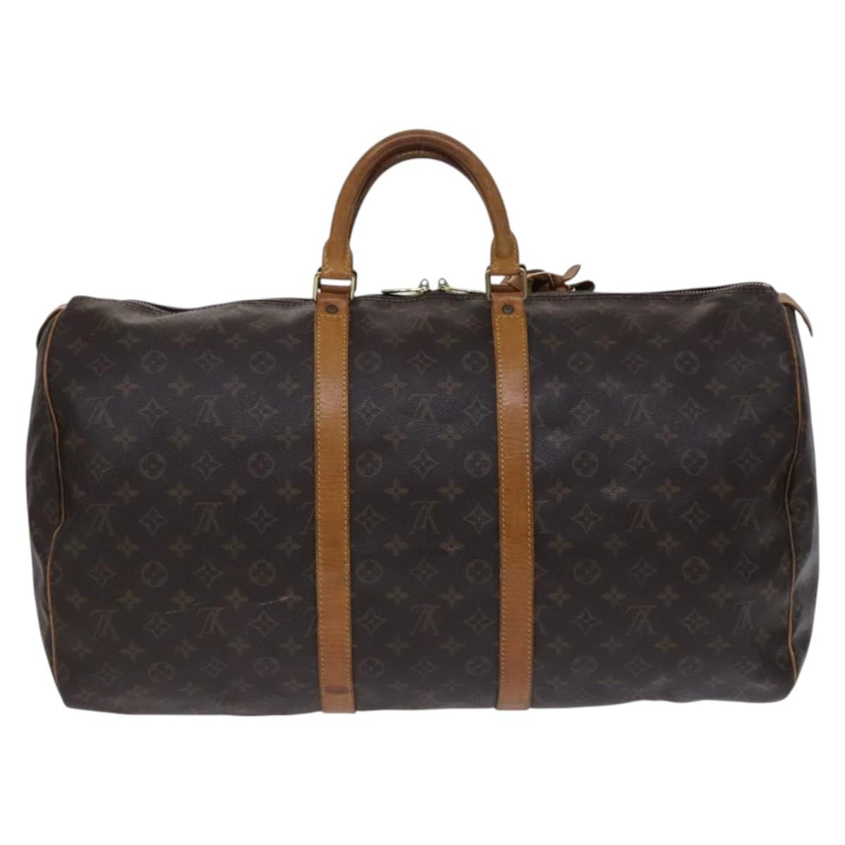 Louis Vuitton Keepall Bag Monogram Canvas Brown Canvas Travel Bag