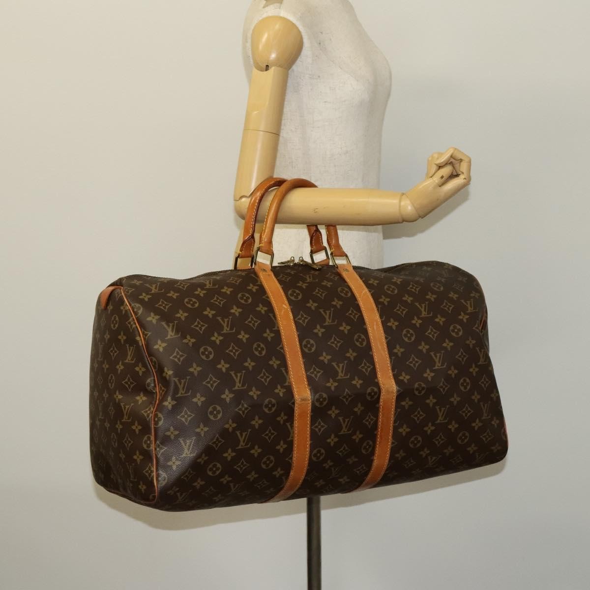 Louis Vuitton Keepall Bag Monogram Canvas Brown Canvas Travel Bag