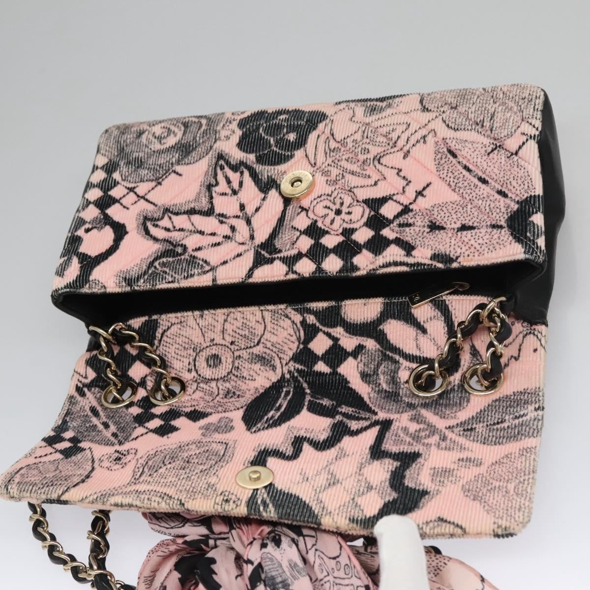 Chanel Flap Shoulder Bag Canvas Pink Cotton Shoulder Bag Bag