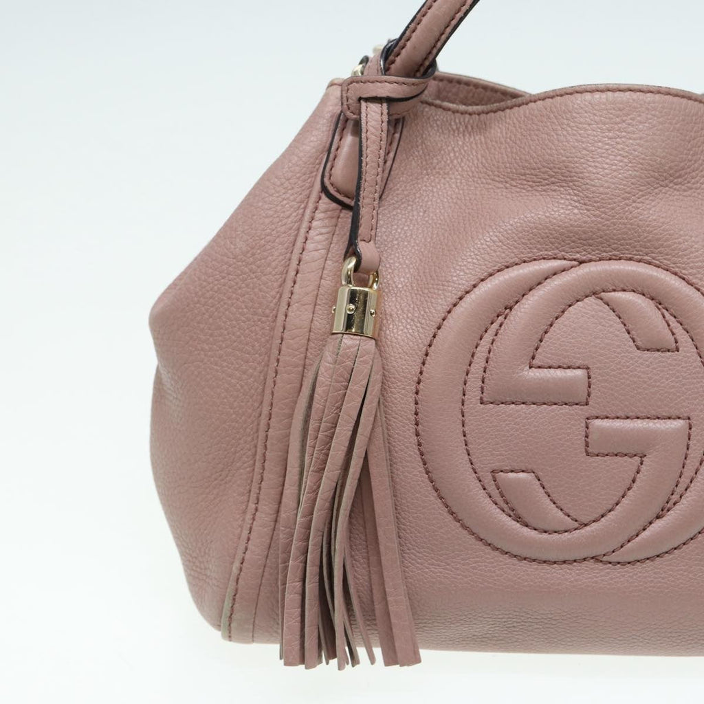 Gucci Soho Convertible Shoulder Bag Leather Pink Leather Tote Bag Bag (Pre-Owned)