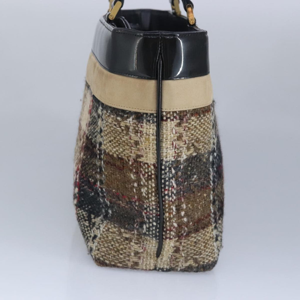 Burberry Nova Check Handbag Wool Beige Wool Handbag