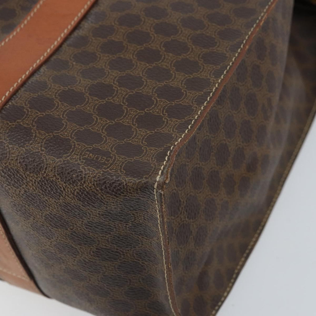 Celine Vintage Macadam Handbag Canvas And Leather Brown Canvas Tote Bag Bag