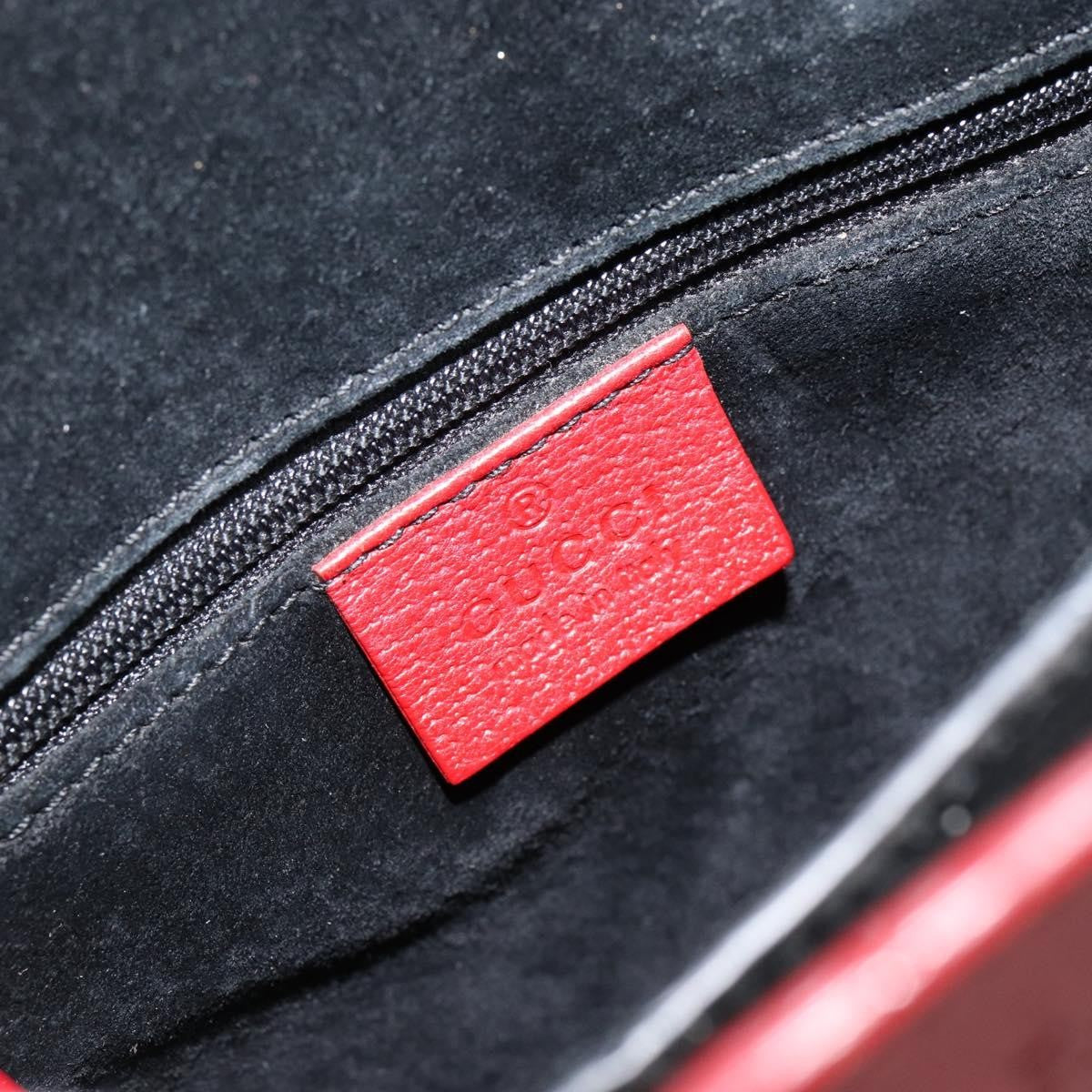 Gucci Vintage Bamboo Handle Bag Leather Red Leather Handbag (Pre-Owned)