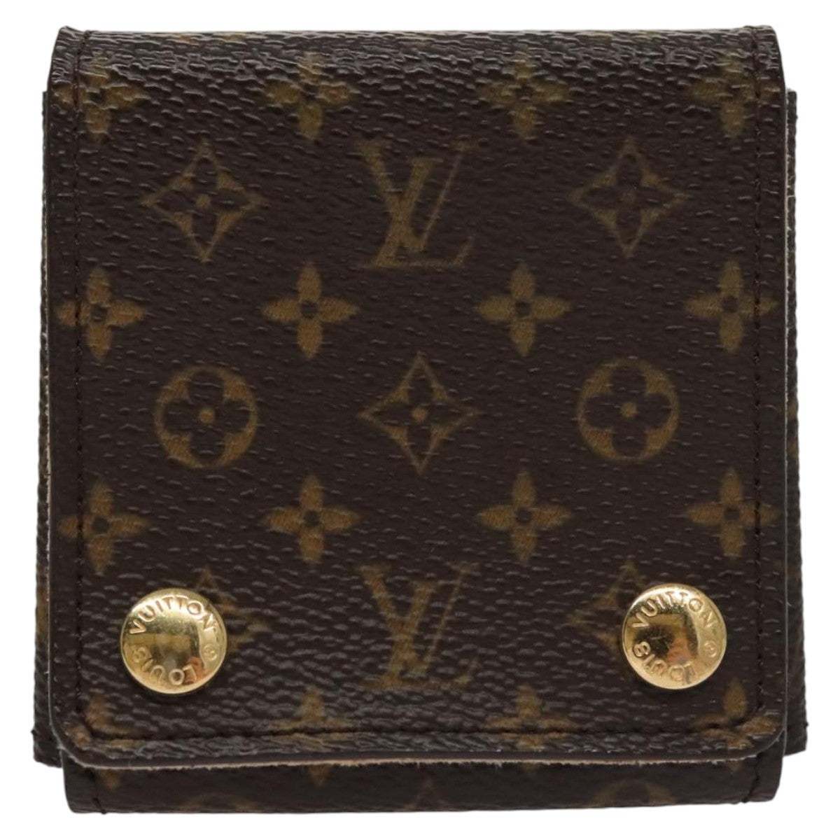Louis Vuitton Case Jewelry Box Canvas Brown Canvas Wallets Accessory