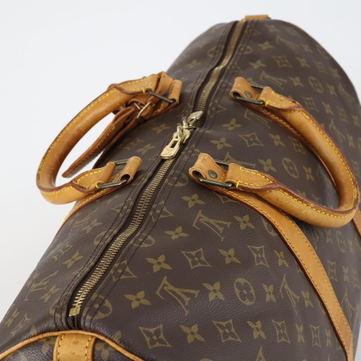 Louis Vuitton Keepall Bandouliere Bag Monogram Canvas Brown Canvas Travel Bag
