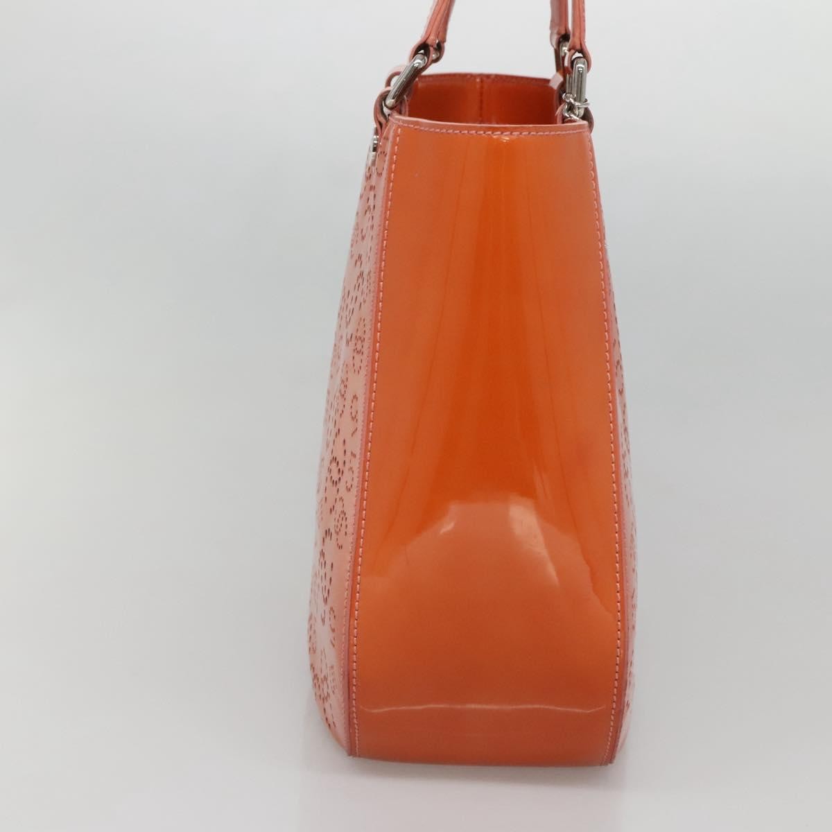 Chanel Cc No.5 Shopping Tote Perforated Patent Orange Patent_Leather Tote Bag Bag