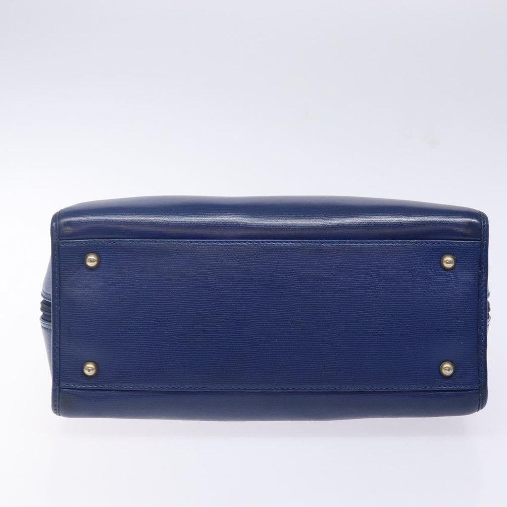 Celine Circle Logo Handbag Leather Blue Leather Bag