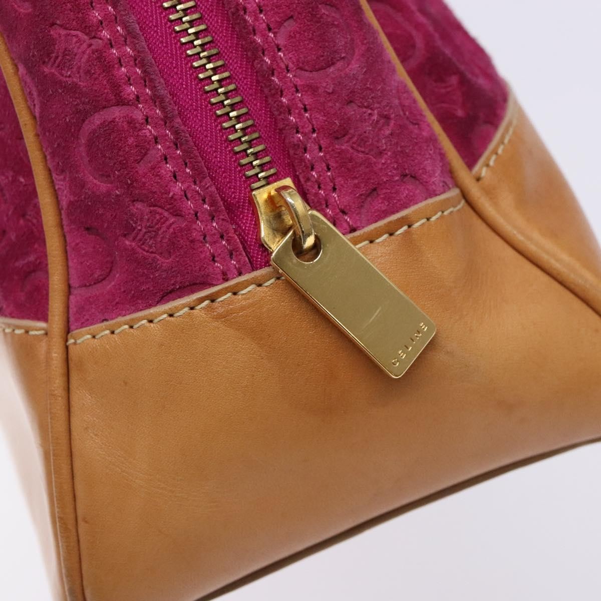 Celine Vintage Macadam Handbag C Macadam Suede Purple Suede Handbag