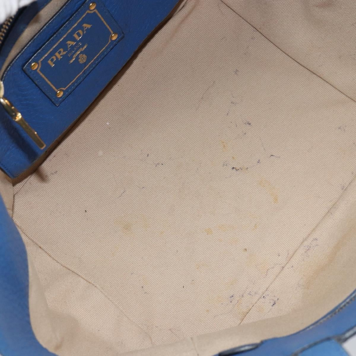 Prada Tote Vitello Daino Vitello Daino Blue Leather Tote Bag Bag