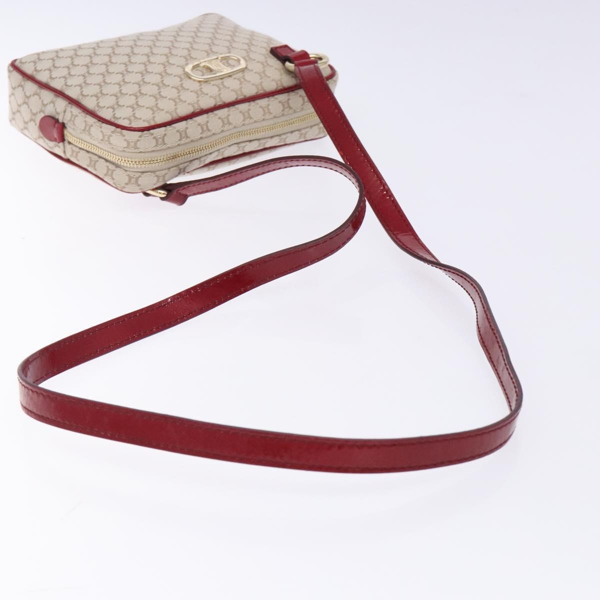 Celine Vintage Macadam Shoulder Bag Canvas Beige Canvas Shoulder Bag Bag