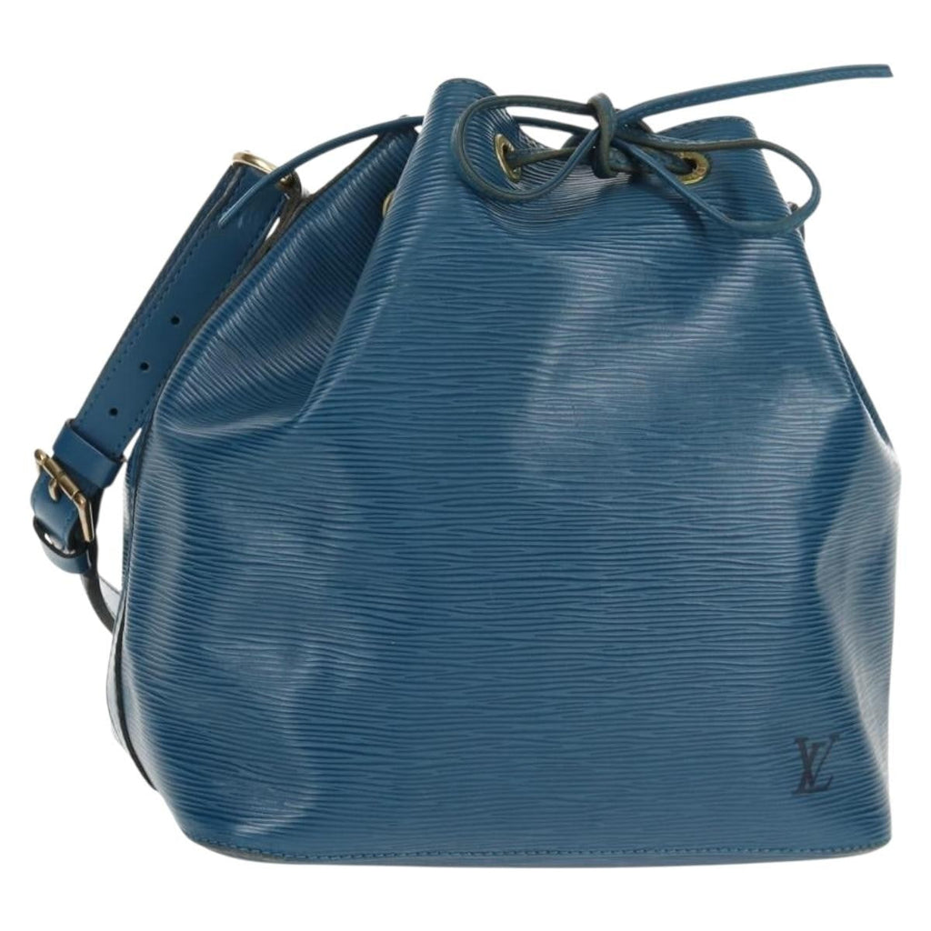 Louis Vuitton Petit Noe Handbag Epi Leather Blue Leather Shoulder Bag