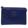 Celine Vintage Circle Logo Crossbody Bag Leather Blue Leather Shoulder Bag Bag
