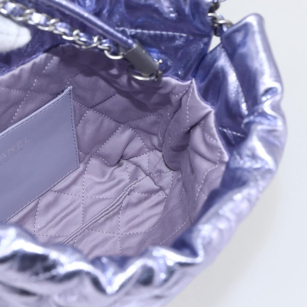 Chanel 22 Chain Hobo Quilted Calfskin Purple Leather Shoulder Bag Bag