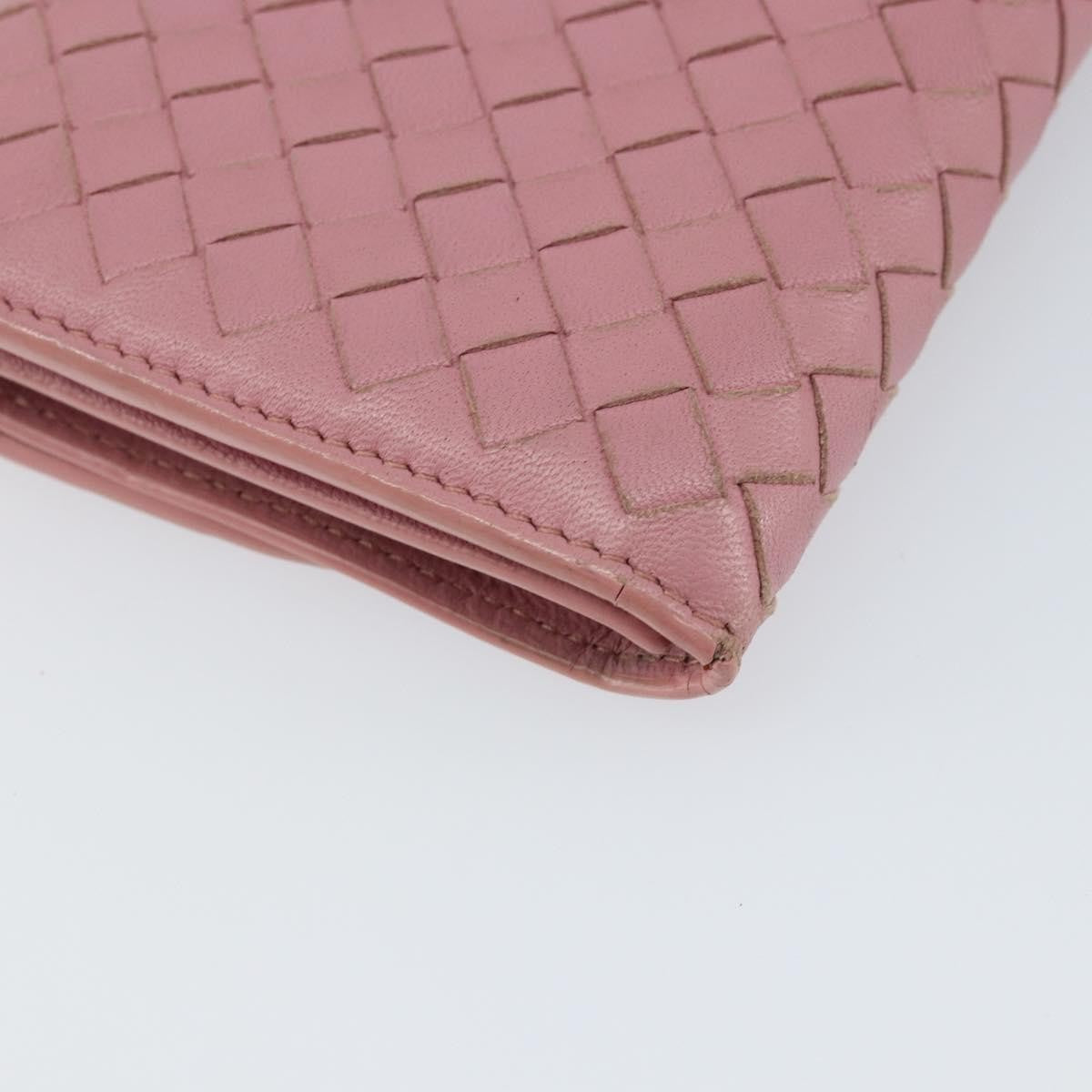 Bottega Veneta Intrecciato Long Zip  Wallet Leather Pink Leather Wallets Accessory