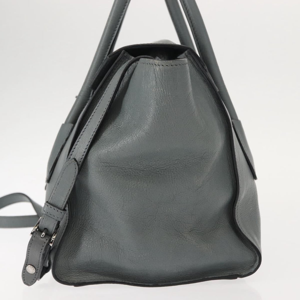 Prada Twin Pocket Lock Flap Tote Glace Calf Gray Leather Tote Bag Bag