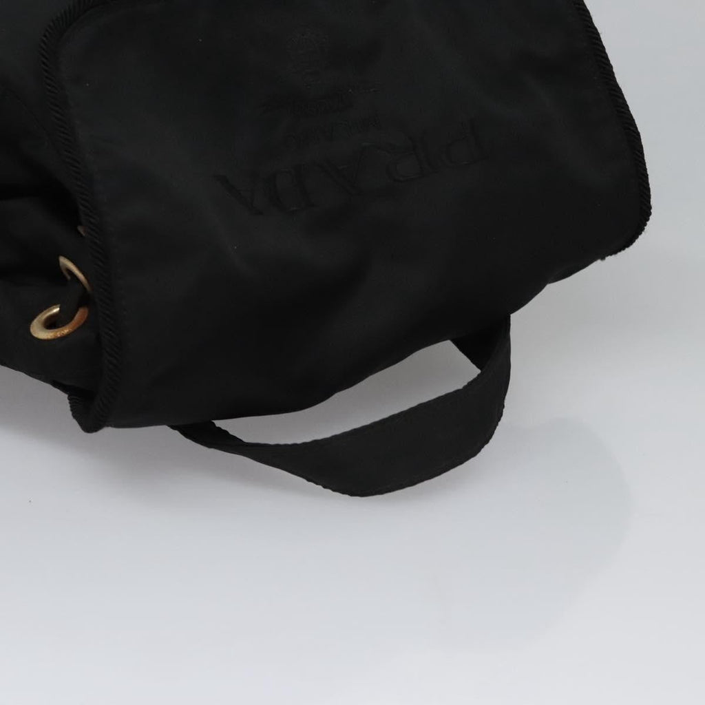 Prada Flap Drawstring Backpack Tessuto Black Nylon Backpack Bag