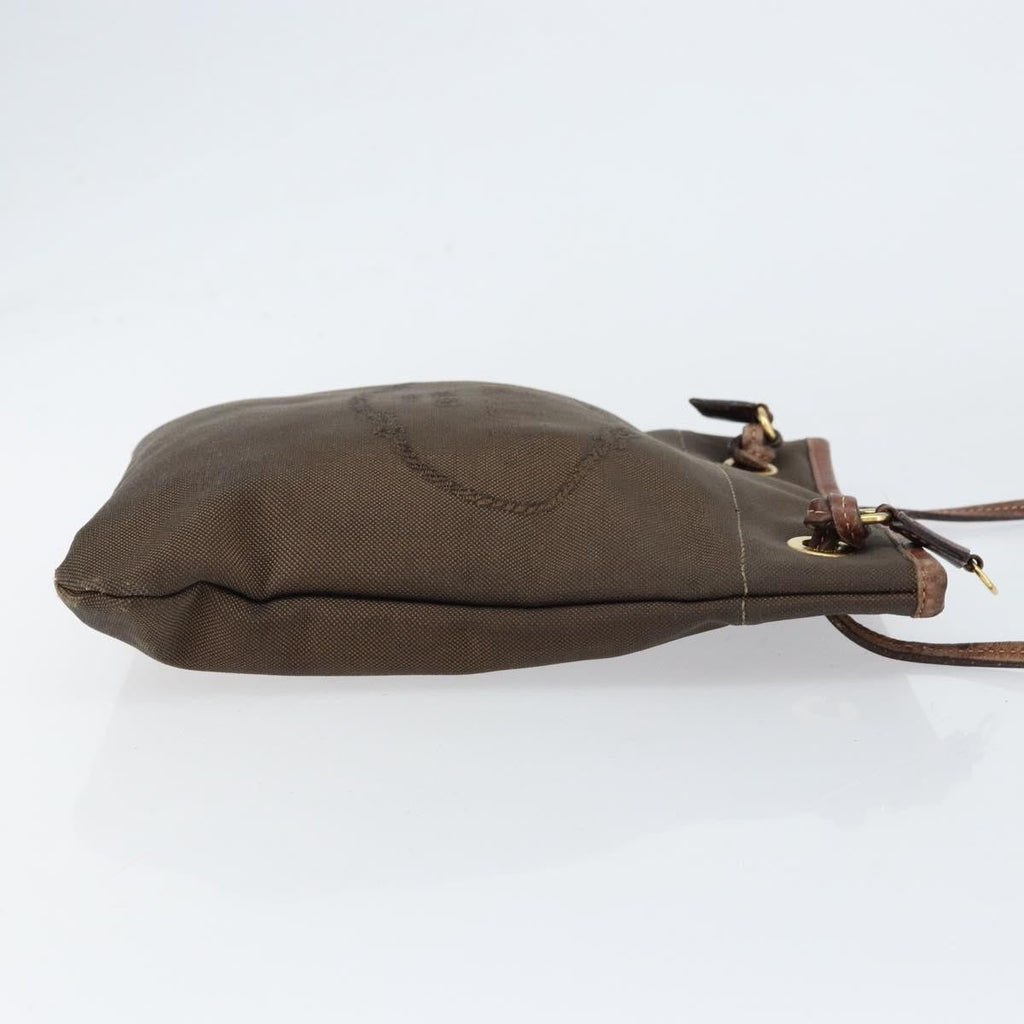 Prada Logo Flat Messenger Canvas Brown Canvas Shoulder Bag Bag