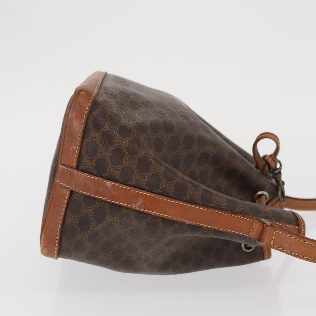 Celine Vintage Macadam Shoulder Bag Canvas And Leather Brown Canvas Shoulder Bag Bag