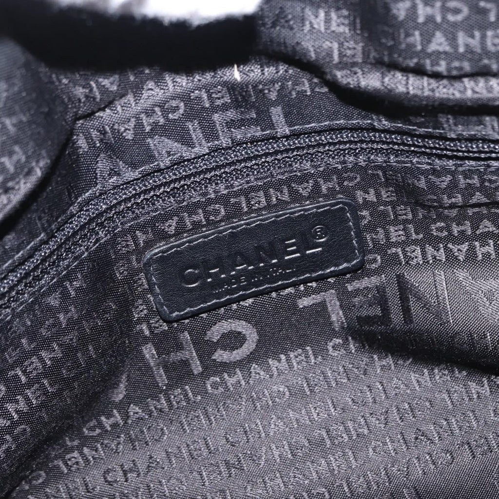Chanel Square Stitch Boston Bag Quilted Nylon Black Nylon Travel Bag Bag
