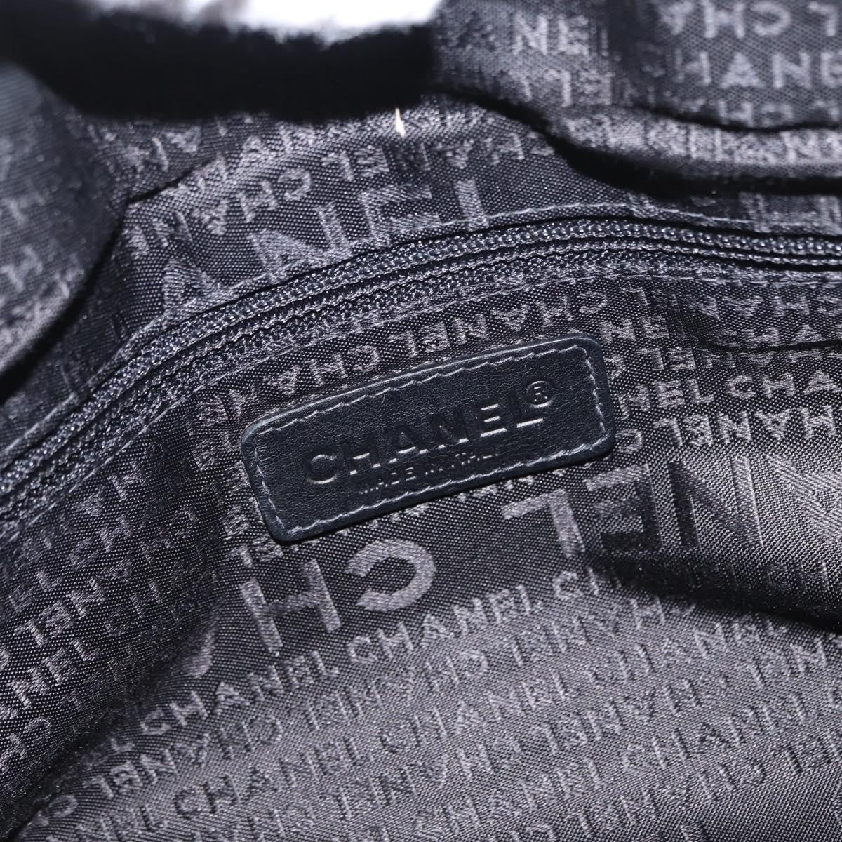 Chanel Square Stitch Boston Bag Quilted Nylon Black Nylon Travel Bag Bag
