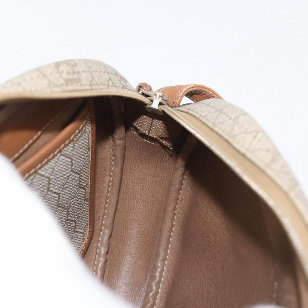 Christian Dior Vintage Honeycomb Shoulder Bag Canvas And Leather Beige Canvas Shoulder Bag Bag (Pre-Owned)