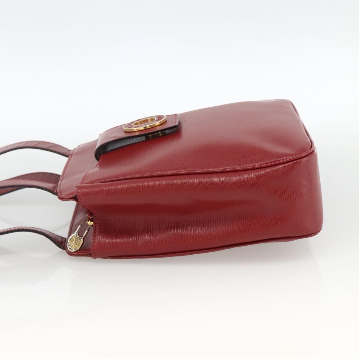 Celine Circle Logo Leather Burgundy Leather Tote Bag Bag