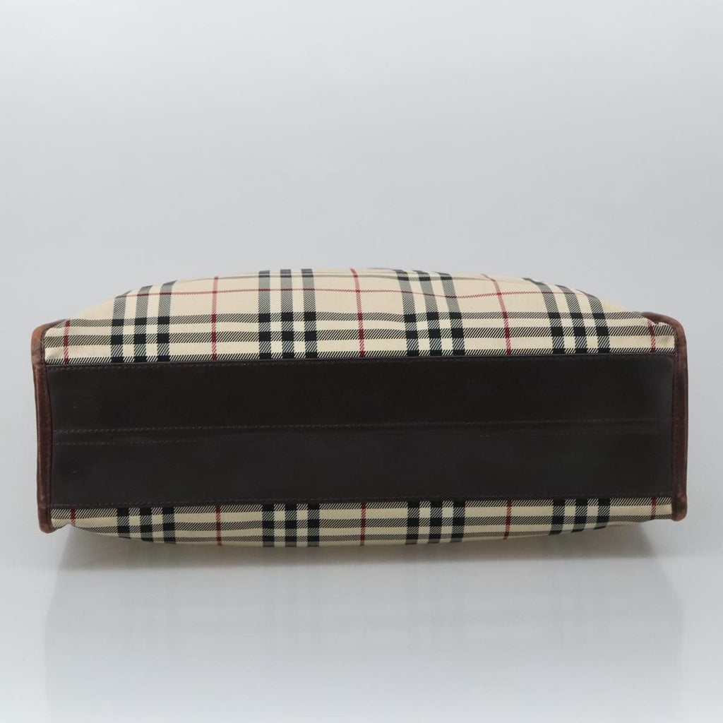 Burberry Nova Check Tote Canvas And Leather Beige Canvas Tote Bag