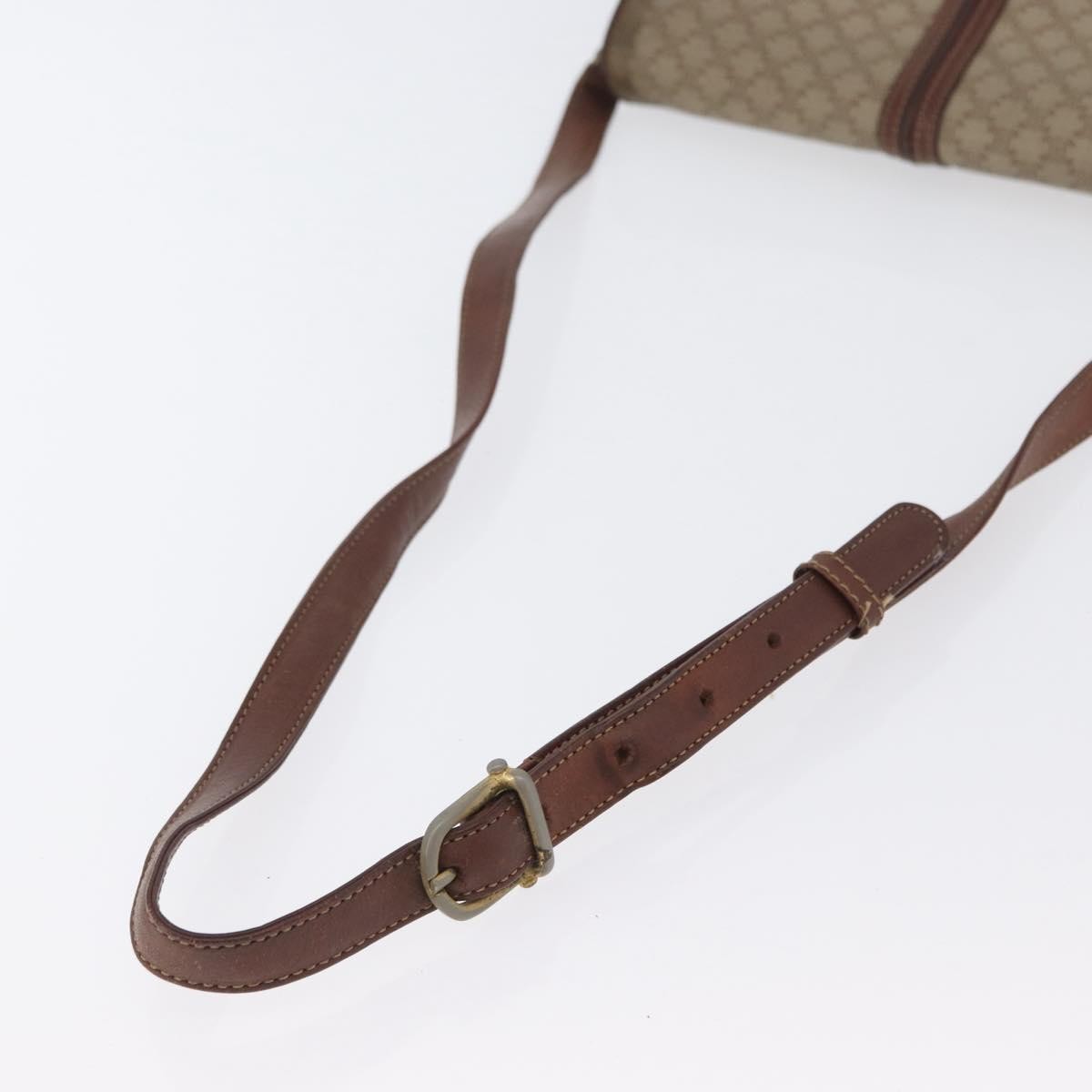 Celine Vintage Macadam Shoulder Bag Canvas And Leather Beige Canvas Shoulder Bag Bag