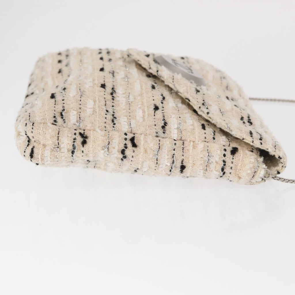 Chanel Vintage Envelope Chain Clutch Tweed White Tweed Clutche & Pouche Bag