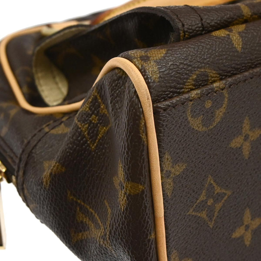 Louis Vuitton Manhattan Handbag Monogram Canvas Brown Canvas Handbag